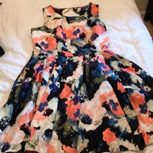 Flowered a-line cocktail dress